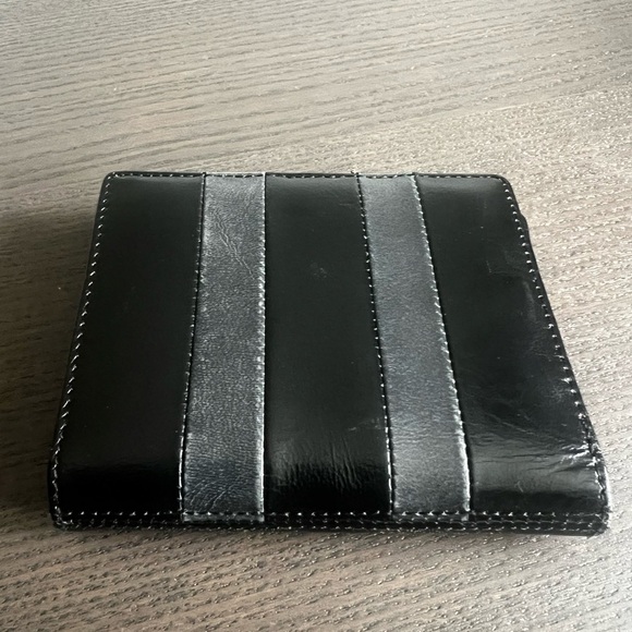 Handbags - Kenneth Cole Black and Gray Striped Wallet